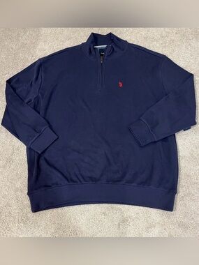 U.S. Polo Assn. Men's Navy Blue 1/4 Zip Pullover Jacket